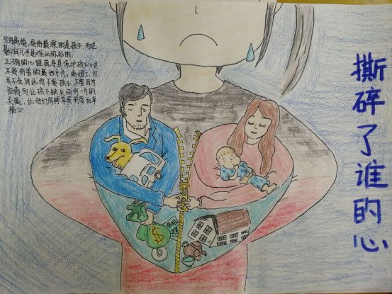 15现代商贸高职3班 朱倩雨
作品名称《撕碎了谁的心》